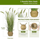 Green Onions Fake Plants,Artificial Plants Indoor, Fake Grass Decor Green Plant Fake Outdoor Flowers Fake Succulents,Artificial Tall Grass Plants with Pots House Decorative (47" 1 Pack) by CozyNest Decor