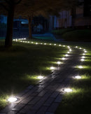 Biling Outdoor Lights 12 Packs, Bright 12 LEDs Waterproof, Ground Flat Pathway Lights Solar Powered for Yard Walkway Garden Driveway (White) by GreenHaven Gardens
