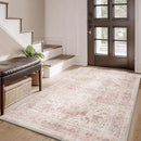 AMOAMI-3X5 Area Rug-Soft Washable Vintage Throw Accent Rugs for Living Room, Entryway, Bedroom, Kitchen, Bathroom, Laundry Room, Kitchen, Bathroom, Bedside, No Slip Pink by CozyNest Decor
