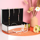 Luxury Mirrored Jewelry Box with Crushed Diamond - Glass Jewelry Box Organizer Storage for Women, Ring Holder Case for Dresser and Decorative by TinyTreasures Baby Boutique