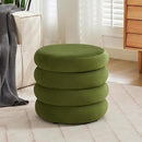 ONEVOG Round Storage Ottoman, 20" Small Ottomans Table with Removable Lid, Velvet Fabric Soft Footrest Stool for Couch, Upholstered Stuffed Circle Seat for Livingroom/Bedroom/Dorm/Vanity, Olive Green by CozyNest Decor