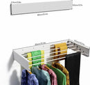 Wall Mounted Drying Rack for Laundry 31.5'', Folding Drying Rack Clothing Wall Mount with 5 Rods, Space Saving for Indoor Outdoor Bathroom Balcony (White 31.5") by CozyNest Decor