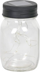 Exhart Solar Mason Jars, Set of 3 Glass Outdoor Garden Lanterns with Lids, 12 LED Firefly Lights, Lawn and Yard Decorations, 3.5 x 5.5 Inch by GreenHaven Gardens