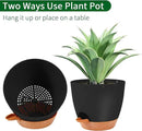GARDIFE Hanging planters for Indoor Plants, 8 inch Hanging Planter, Self Watering Plant Pot, 2 Pack self Watering Hanging Planter, Black by GreenHaven Gardens