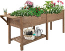 Raised Garden Bed with Legs Outdoor,Elevated Garden Box,Storage Shelf, Protective Liner for Backyard,Patio,Balcony,80x23x30in (Brown) by CozyNest Decor