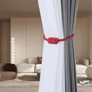 Fenghuangwu 2Pack Magnetic Curtain Tiebacks – Bohemian Style Handmade Woven Tie-Backs for Drapes,Elegant Exquisite Knot Holdbacks,Outdoor Boho & Modern Home Decor -Red by CozyNest Decor
