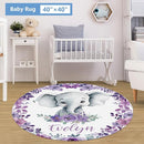 Personalized Baby Crib Bedding Set, 5 Pcs Custom Baby Bedding Set with Name, Double Layer Baby Elephant Crib Set for Girls, Soft Flannel Nursery Bedding Set, Toddlers Infants New Parents Gift by TinyTreasures Baby Boutique