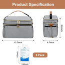 Breastmilk Cooler Bag with 6 Ice Pack, Wearable Breast Pump Bag Compatible with Willow, Elvie, Medela & Momcozy M5/S12 Pro Pumps & Accessories for Work, Travel and Family Use Grey by TinyTreasures Baby Boutique