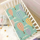 Hot Air Balloon Clouds Crib Sheets for Boys and Girls, Fitted Baby Crib Sheets Soft and Breathable Mini Crib Sheets 52 X 28 X 9 Inches by TinyTreasures Baby Boutique