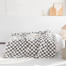LOMAO Throw Blankets Flannel Blanket with Checkerboard Grid Pattern Soft Throw Blanket for Couch, Bed, Sofa Luxurious Warm and Cozy for All Seasons (Grey, 50"x60") by CozyNest Decor
