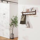 BAMEOS Wall Mounted Coat Rack with Adjustable Easy Install, Rust Proof, Brown Wooden Material, 28.9 Inch Length by CozyNest Decor