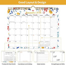 Calendar 2025-2027 22 Monthly Wall Calendar Runs from September 2025 until June 2027 Spiral Binding Hanging 11.5" x 14.7" Thick Paper with Julian Dates and Block for School Office（Flower） by TinyTreasures Baby Boutique