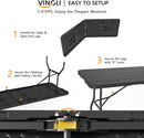VINGLI 8 Foot Plastic Folding Table Portable Long Table for Indoor Outdoor Use Rectangular with Carrying Handle, Black by GreenHaven Gardens