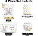Custom Nursery Crib Bedding Set: 4 Piece Yellow Floral Elephant Design Baby Crib Sets for Girls with Personalized Name - Toddler Double Layer Blanket Set, Comfortable Crib Bed Sheets for Baby Toddlers by TinyTreasures Baby Boutique