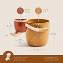 VIRTUNE Adorable Plant Pots. 5" Flower Pot & 2" Small Pot with Drainage. Gifts for Plant Lovers, Indoor Planters, Small Plant Pots, Cute Pots (Mustard) by GreenHaven Gardens
