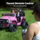 2 Seater Ride on Car Truck, 12V Kids Electric Ride on Toy for Big Kids Age 3-8 w/Remote Control- Light Pink by TinyTreasures Baby Boutique