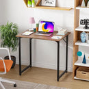 PayLessHere | 32 Inch Computer Desk | Brown | Office Desk with Metal Frame, Adjustable Feet | Water-Resistant, Scratchproof Surface | Sturdy Writing Table for Home Office or Study | Pack of 1 by CozyNest Decor