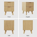 Fluted Nightstand, Mid Century Modern 2 Drawer Bedside Table for Bedroom, Small Dresser Night Stand Side End Table with Wood Fluted Drawer Storage for Bedroom Closet(Natural) by CozyNest Decor
