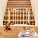 Owlie Adjustable Safety Gate for Stairs - 29-57'' Wide, 30.5'' Tall, No Drilling, Pressure Mount, White by TinyTreasures Baby Boutique