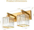 Modern Bathroom Vanity Light 2-Lights Gold Crystal Bathroom Wall Light Vanity Light Fixtures，12.59-inch Modern Minimalist Design by CozyNest Decor