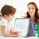 Magnetic Dry Erase Board with Calendar - Small Double Sided Whiteboard on Desktop with Monthly Schedule Planner, Portable Folding White Board on Table Top for Drawing, Teacher Students Classroom by TinyTreasures Baby Boutique