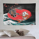 Houselerax Koi Fish Tapestries,Japanese Style Yin Yang Big Wave Cherry Blossoms Tapestry Wall Hanging for Bedroom Living Room Office Decor 90"x60" by CozyNest Decor