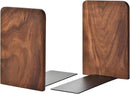 Book Ends, Black Walnut Wooden Bookends for Shelves - Heavy Duty Non-Slip Book Organizers, Upgraded Decorative Bookend Holders for Home, Kitchen, Office, Set of 2, Medium by CozyNest Decor