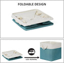 Bidtakay Fabric Baskets for Closets Shelves Lined Set of 3 Large Square Collapsible Storage Bins for Organizing 13 X 13 Cube Storage Bins for Pantry Organization Storage(Teal Blue) by TinyTreasures Baby Boutique