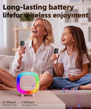 Mini Karaoke Machine Speaker for Kids Adults, Portable Bluetooth with 2 Wireless Microphones, Christmas Birthday Gift Ideas for Toys for Teens Boys and Girls Aged 4, 5, 6, 7, 8, 9, 10, 11, 12+ by TinyTreasures Baby Boutique