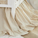 Brandream Gender Neutral Boho Bohemian Baby Girl Boy Nursery Crib Bedding Set 3 Pieces Solid Beige Farmhouse Chic Ruffle Unisex Cozy 100% Washed Cotton by TinyTreasures Baby Boutique