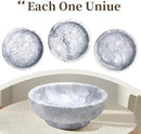 Natural White Marble Bowl with Grey Veins Large Decorative Bowl for Home Decor，Entryway, Fruit Display, Key Holder, Centerpiece (10.2" Diameter) by CozyNest Decor