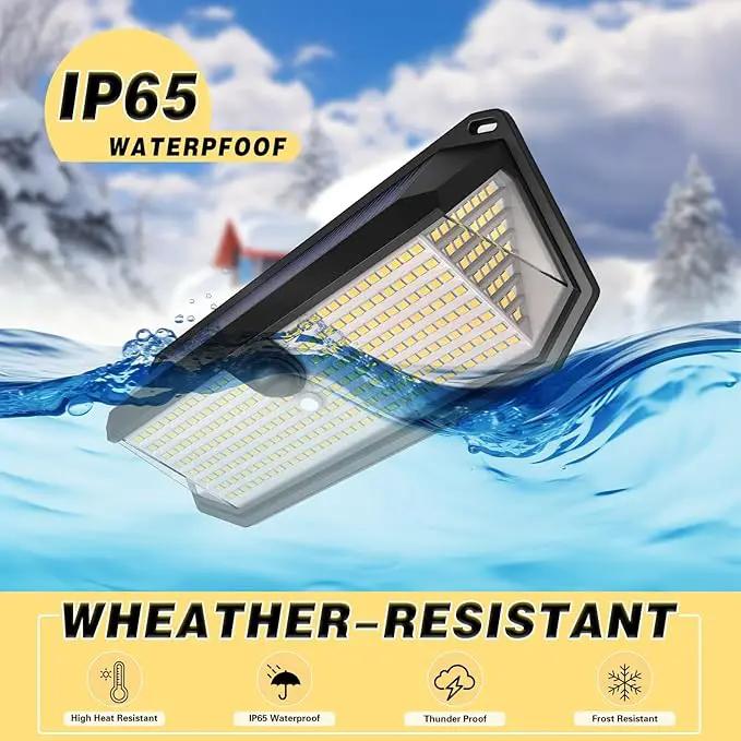 Solar Lights Outdoor, 4000LM 380 LEDs Solar Motion Lights Outdoor Waterproof, 3 Modes 270° Wide Angle Security Light for Stairways/Front Door/Garage/Deck（4 Pack）, photo 4 of 9