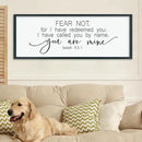 LuZhiQiang Fear Not for I Have Redeemed You Wall Decor Art 40"×15" Isaiah 43:1 Bible Verse Sign Christian Scripture Large Wood Framed Wall Hanging (Black) by CozyNest Decor