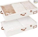 StorageWorks Large Under Bed Storage Containers with Handles and Label Holder, 2 Pack Ultra-thick Fabric Underbed Bins, Closet Organizer for Clothes, Blankets, Sweater by CozyNest Decor