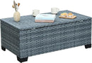Outdoor Storage Table Wicker Patio Coffee Table All-Weather Rattan Side Table with Waterproof Cover, Grey by GreenHaven Gardens