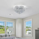 7-Light Crystal Flush Mount Chandelier Ceiling Light Fixture for Living Room Dining Room Bedroom Foyer Entryway Hallway Closet Bathroom (Chrome D18) by CozyNest Decor