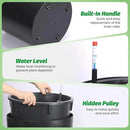Tall Round Planter Set of 2, 19.5‘’ H x 19.9" Dia Large Planters for Indoor Plants with Built-in Drainage and a Water Level Monitor and Wheels for Patio, Porch, Living Room, or Home Office, Black by GreenHaven Gardens