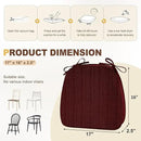 downluxe Chair Cushions for Dining Chairs, Waterproof Kitchen Chair Pads, Non-Slip Dining Seat Cushion with Ties, 17" x 16" x 2.5", Burgundy, 4 Pack by CozyNest Decor