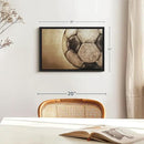 Elephant Stock Worn Soccer Ball Wall Art - Horizontal Framed Canvas - 1-Piece Living Room Wall Decor - Photography sports Canvas Print - Brown and Gray Decor for Wall - 19" X 13" by CozyNest Decor