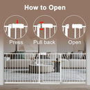 WAOWAO Baby Gate 62.20-71.26" Extra Wide Pressure Mounted Walk Through Swing Auto Close Safety White Metal Toddler Kids Child Dog Pet Puppy for Stairs,Doorways,Kitchen by TinyTreasures Baby Boutique