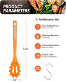 Silicone Pasta Fork, Kitchen Heat Resistant Noodle Spoon Server, BPA Free Spaghetti Strainer,12.8 inch (ORANGE) by CozyNest Decor