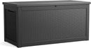 260 Gallon Resin Deck Box, Lockable Patio Outdoor Storage Box for Furniture, Garden Tools and Tools Storage, Waterproof Outside Storage Boxes - Black by CozyNest Decor