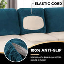 PrinceDeco Sectional Couch Covers Velvet Cushion Covers for Sectional Couch Washable Cushion Covers for Sectional Sofa Pet Friendly Sectional Sofa Slipcovers(1 Chaise Back+ 3 Sofa Back,Deep Teal) by CozyNest Decor