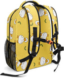 Cartoon Duck Yellow Custom Kids Backpack 16.5 Inch for Boy Girl, Personalized Waterproof Child School Travel Bag with Name, 16.5’’ X 12.2’’ X 5.9’’ by TinyTreasures Baby Boutique