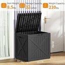 32 Gallon Outdoor Deck Box,Storage Lockable Waterproof Patio Furniture,Garden Tools,Cushions,Pool Accessories Outside Storage Resin Box(Blackn) by CozyNest Decor