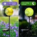Solar Lights Outdoor Decorative Solar Outdoor Decorative Glass Ball Stakes Waterproof Garden Stake Glass LED Garden Globe Lights for Pathway Yard Lawn Decoration Yellow by CozyNest Decor