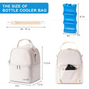 Breastmilk Cooler Bag with Ice Pack Fits 6 Baby Bottles up to 9 Ounce, Breast Milk Pump Cooler Bag with Shoulder Strap for Nursing Mom Daycare, Work, Travel- Cream by TinyTreasures Baby Boutique