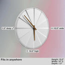 Driini Staircase Modern Wall Clock - Unique 10.5 in. Frameless Concrete Design - Contemporary, Minimalist Decor; No Numbers - Silent Battery Operated Clocks with Decorative Wooden Hands; White by CozyNest Decor