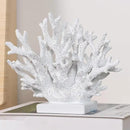 5.8" H White Coral Decor, Resin Coral Statue, Nautical Decorations for Home, Bedroom, Bathroom, Living Room, Beach/Coastal/Ocean Themed Cabinet Shelf Tabletop Decor by CozyNest Decor