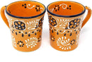 Encantada Handmade Hand-Painted Authentic Mexican Pottery Mugs (2-Pack, Mango) by CozyNest Decor